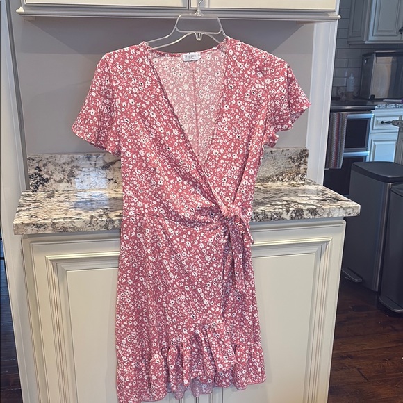 Naggoo Dresses & Skirts - Floral Pink Wrap Dress
